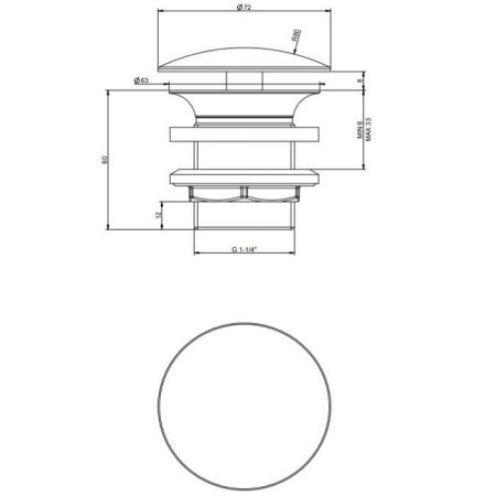 Gessi  Донный клапан свободного слива для раковины без перелива, цвет: хром, артикул 01376#031