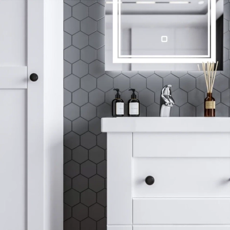 Тумба под раковину подвесная Бриклаер Хелена (рамочная) белый, 60 см, артикул 4627125416408