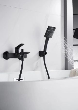 Смеситель для ванны Knotlor KN-71/BL, черный, артикул KN-71/BL