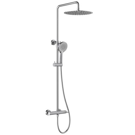 Смеситель Lemark Beluga для душа с регулируемой высотой штанги и лейкой верхнего душа «Тропический дождь» (LMF-8025B-C), артикул LMF-8025B-C