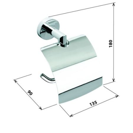 Держатель OMEGA  туалетной бумаги с крышкой 150x90x150мм, артикул 104212012