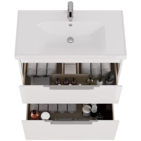 Тумба с раковиной подвесная/напольная Dreja Prime 90 см, белый, артикул 99-9302-com