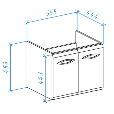 Тумба под раковину Bellezza Джела 60 4639809540019 подвесная Белая, артикул 4639809540019