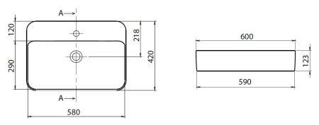 Раковина накладная Allen Brau Liberty 4.32013.20 белый, артикул 4.32013.20