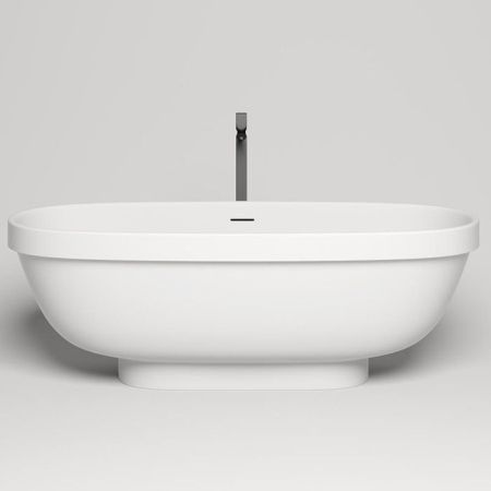 Salini GRECA Ванна отдельностоящая 1800х800х610мм, донный клапан, сифон, интегр. слив-перелив, мат-л: S-stone -матовый;, белый. Фурнитура: белая., артикул 103121M