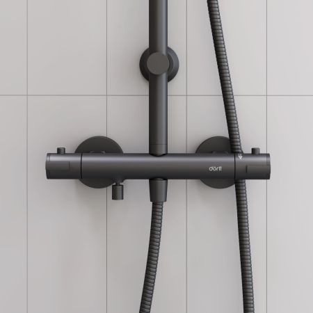 D0710522 Futura душевая система с ванно душевым ТМС смесителем, черный, артикул D0710522