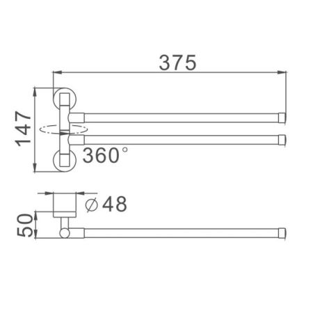 Полотенцедержатель Haiba HB8712, черный