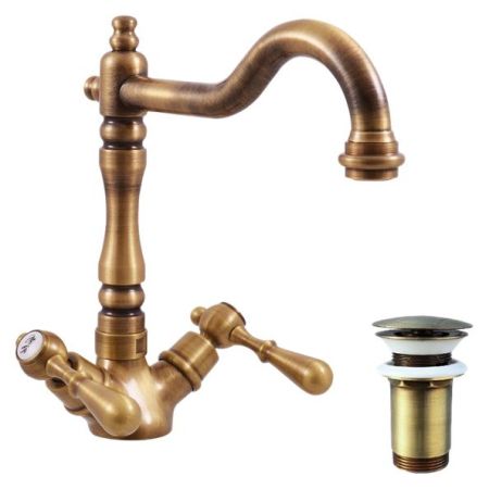 Смеситель для раковины Rav Slezak Morava retro MK421.5/8SM бронзовый