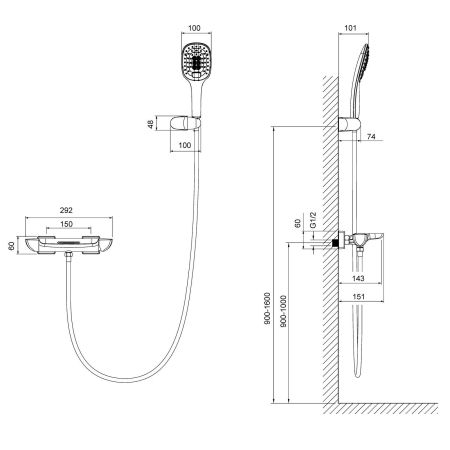 Смеситель для ванны с душем Timo Helmi 4024/03Y черный