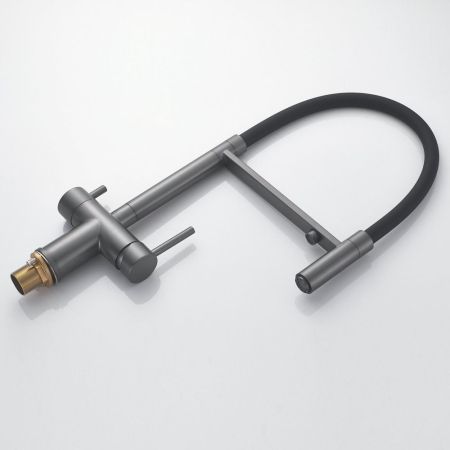 Смеситель для кухни с подключением фильтра Shevanik S178T, оружейная сталь