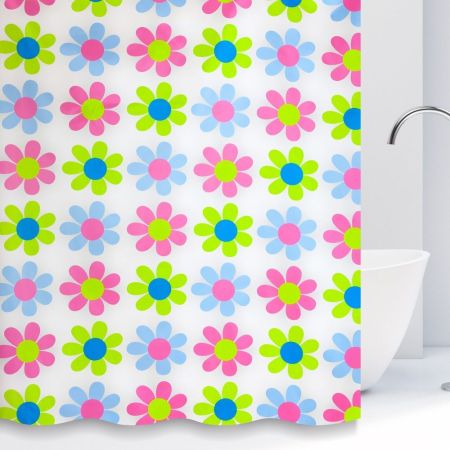 Штора для ванной комнаты Savol S-01718Z, цветы, артикул S-01718Z