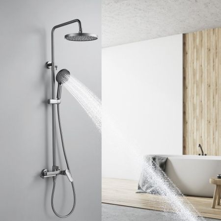 Душевая система Shevanik S4336T, оружейная сталь