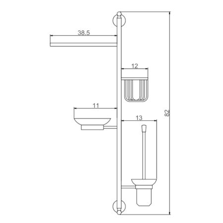 Настенная стойка Savol S-00C02, хром, артикул S-00C02