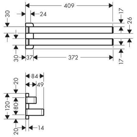 AXOR Universal Softsquare Полотенцедержатель, цвет полированное золото, артикул 42821990