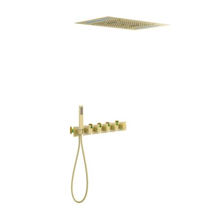 Душевая система встроенная с термостатом Timo Petruma SX-5229/17SM золото матовое, артикул SX-5229/17SM