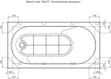 Акриловая ванна Aquanet Lotos 150x75 (с каркасом), артикул 00336532