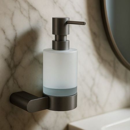 Дозатор жидкого мыла Knotlor LD102GM, оружейная сталь, артикул LD102GM