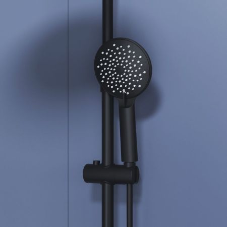 Душевая стойка черная со смесителем из стали RGW SP-25B