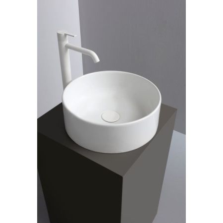 White Ceramic Slim, накладная круглая раковина Ø40x13h см, цвет белый глянцевый, артикул W014701