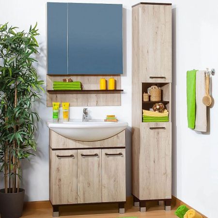 Тумба под раковину Бриклаер Карибы 75 Светлая Лиственница, артикул 4627125411274