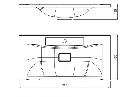 AM-LAV-900-MR-FP-Nero Раковина из искуственного мрамора, артикул AM-LAV-900-MR-FP-Nero