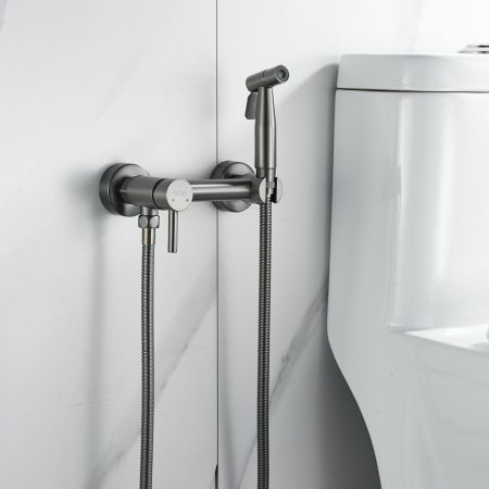 Гигиенический душ со смесителем Raffine F207T, оружейная сталь