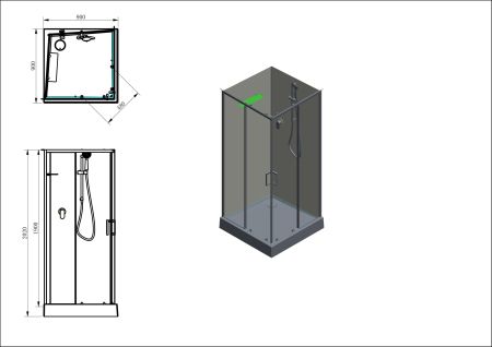 Душевая кабина Aquanet Passion EVO S Black 90x90