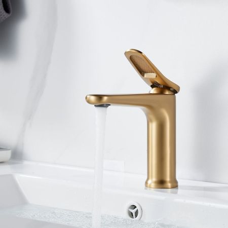 Смеситель для раковины Shevanik S4701G, золотой сатин, артикул S4701G