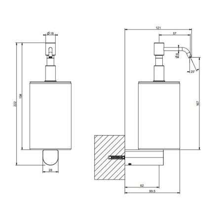 GESSI Rilievo Дозатор для жидкого мыла настенный, цвет: черный/nero XL, артикул 59514#299