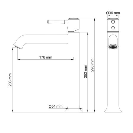 Смеситель для раковины высокий WONZON & WOGHAND TOR, Розовое золото (WW-88019073-RG), артикул WW-88019073-RG