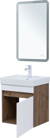 Тумба под раковину Aquanet Оптима 50 дуб рустикальный/белый сатин, артикул 00344790