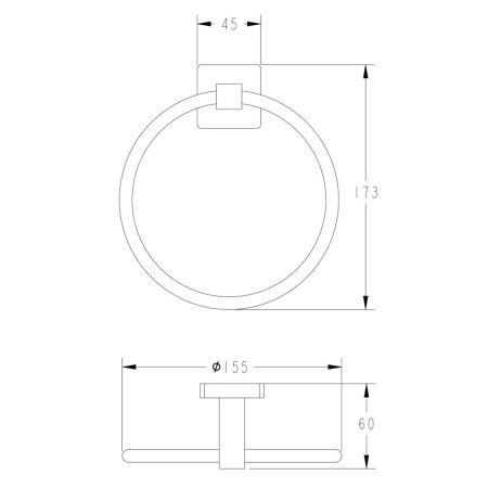 Кольцо для полотенец FASHUN A2604, хром