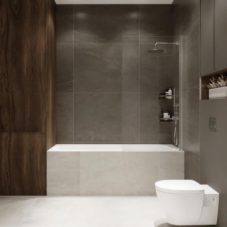 Шторка на ванну распашная Terminus Ното 150х70, хром, артикул 2CW150х70C