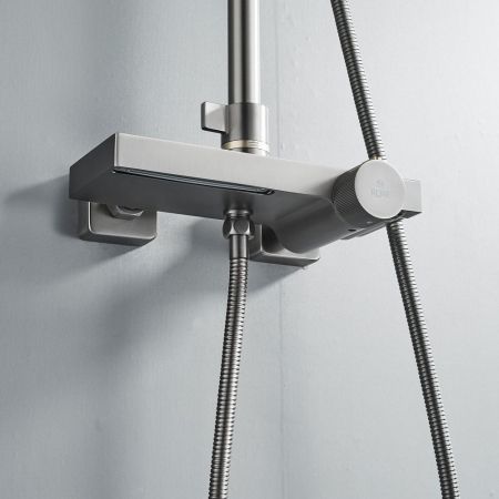 Душевая система с термостатом Rose R1896T-6, пепельный, артикул R1896T-6