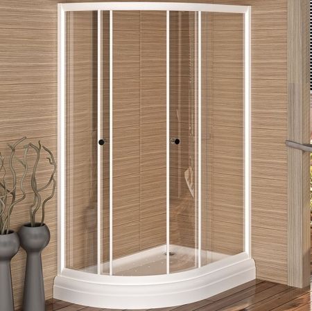 Душевой уголок Radomir 116x76 1-09-1-0-0-0080 профиль Белый стекло прозрачное