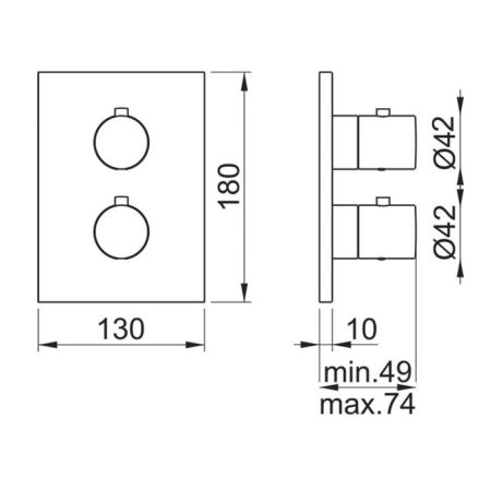 AlmaCORE Внешняя часть термостата на 1 потребитель, хром