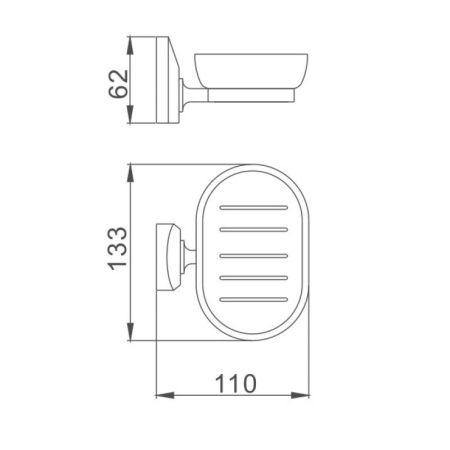 Мыльница Haiba HB1602, хром