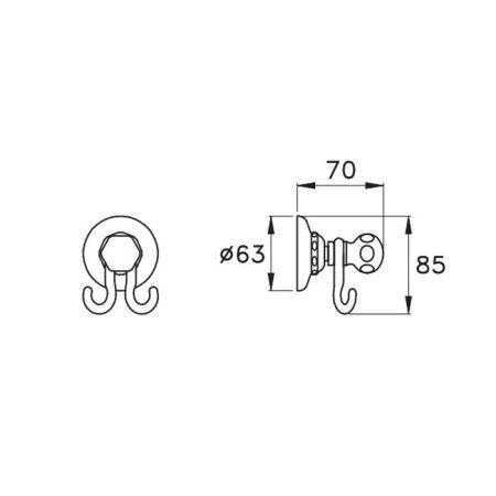Stella Italica Крючок двойной 1082 цвет: хром, артикул IT10020CR00