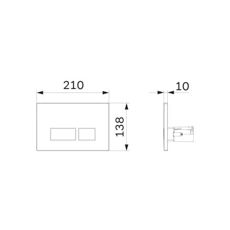 I047001 Pro S, клавиша для инсталляции пневматическая, пластик, белый