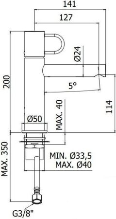 Смеситель для раковины Paffoni Joker JK071NO, артикул JK071NO