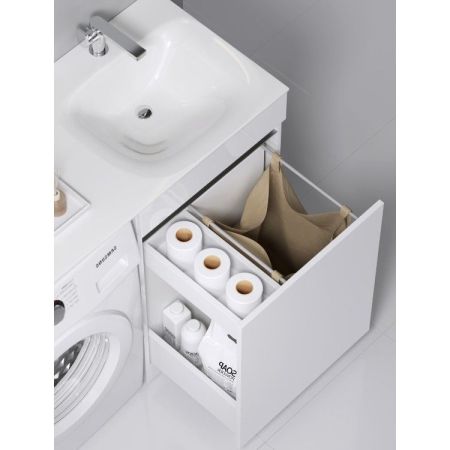 "Forma" тумба под умывальник с корзиной справа, цвет белый, FOR0105KR, ТМ «AQWELLA», артикул FOR0105KR