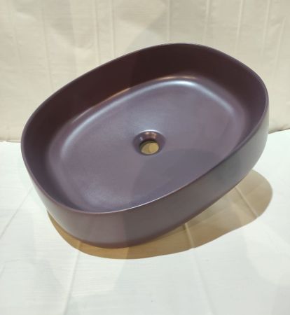 White Ceramic Jumper, накладная прямоугольная раковина 50x40x13h см, цвет сливовый матовый, артикул W0717PL