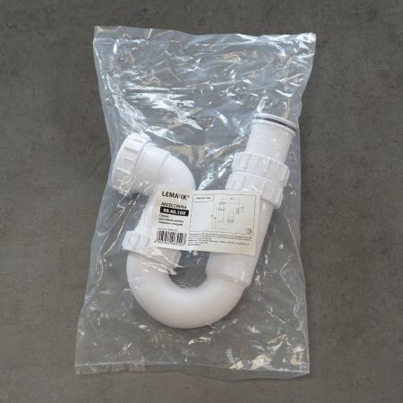 Сифон U-образный гладкостенный Lemark для измельчителя пищевых отходов под мойку (9940100), артикул 9940100