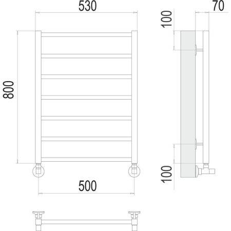 Полотенцесушитель водяной Terminus Контур П7 50х80, артикул 4670078529657