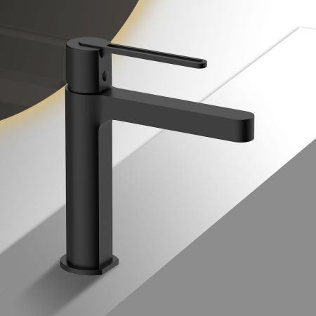 смесители для раковины Vincea Смеситель для раковины Rondo VBF-1R1MB однорычажный, черный,, артикул VBF-1R1MB