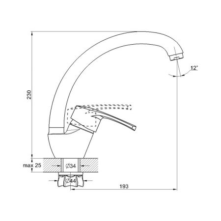 Смеситель для кухни G.Lauf 8G4-A018, хром