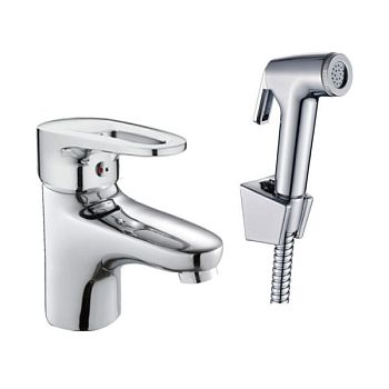 Смеситель для раковины с гигиеническим душем Haiba HB1268, хром