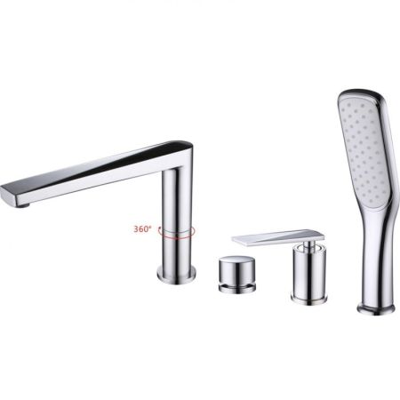 Смеситель врезной на борт ванны VENTURO хром, артикул 370