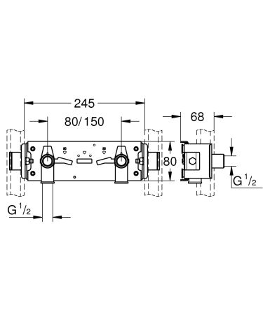 Монтажная планка для смесителя GROHE Rapid Pro (39044000), артикул 39044000