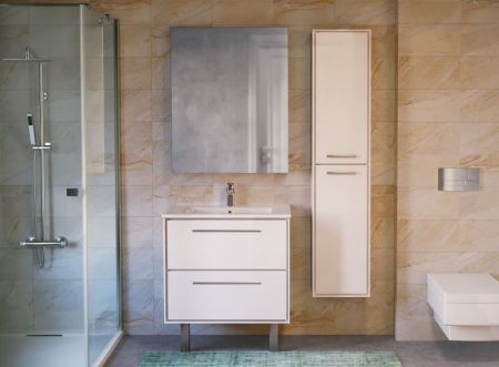 Зеркальный шкаф Raval Frame 75 с подсветкой Белый, артикул Fra.03.75/W